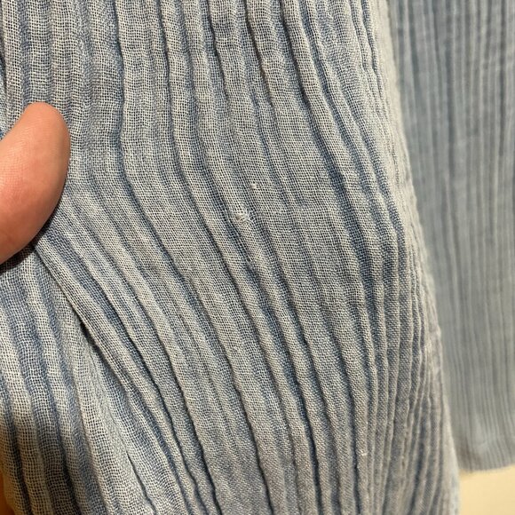 Faherty Dream Cotton Gauze Wide Leg Pant Light Indigo Wash - Picture 6 of 15